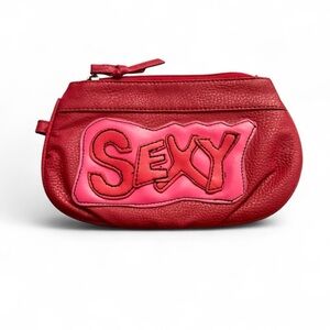 BONGO Red Clutch with Pink Detail
